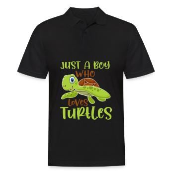 Turtle lovers Young reptiles fan child - Men's Polo Shirt - black - Front - Kai (181cm)