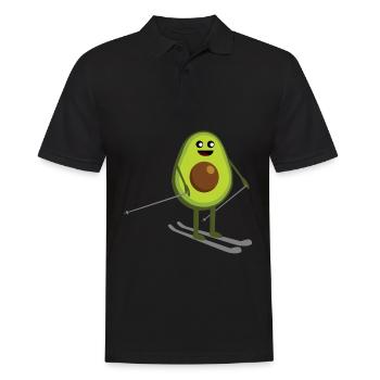 Skifahrer - Avocado auf Skiern lustig - Männer Poloshirt - Schwarz - Vorne - Kai (181cm)
