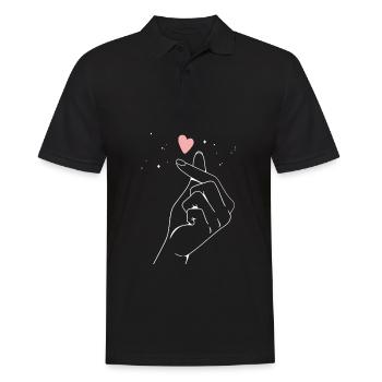 Kpop Drame Coréen Finger Heart Saranghae - Polo Homme - noir - Devant - Kai (181cm)