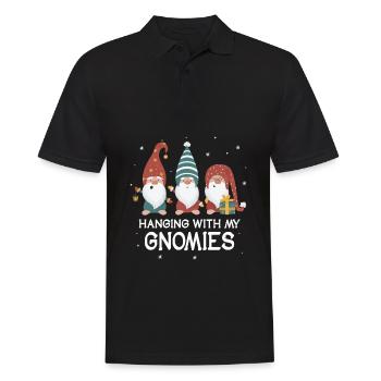 Lustige Weihnachtszwerge Weihnachtsmann Gnom - Männer Poloshirt - Schwarz - Vorne - Kai (181cm)