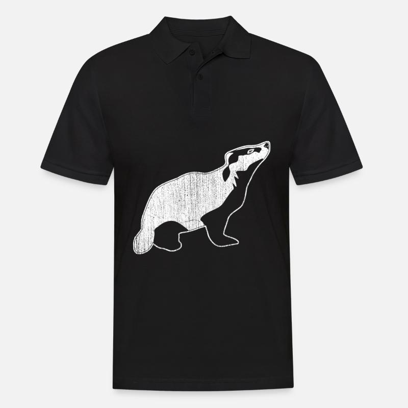 Outdoor Dachs - Männer Poloshirt - Schwarz