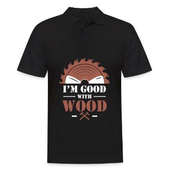 Artisan du bois humour charpentier drôle - Polo Homme - noir - Devant - Kai (181cm)