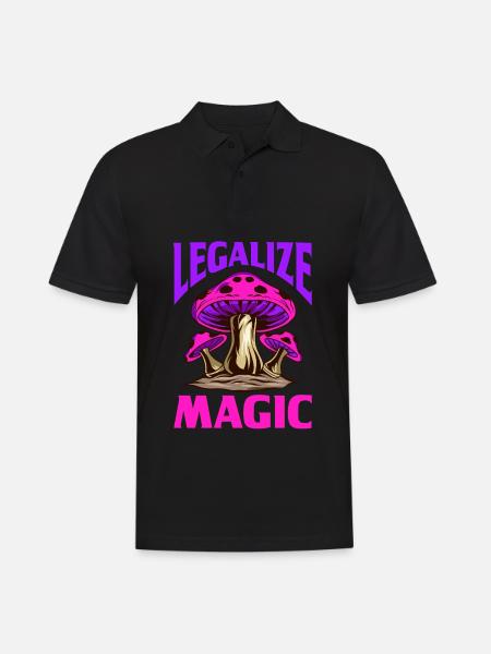 Magic Shrooms Festival Psychedelic Funghi - Men's Polo Shirt - black