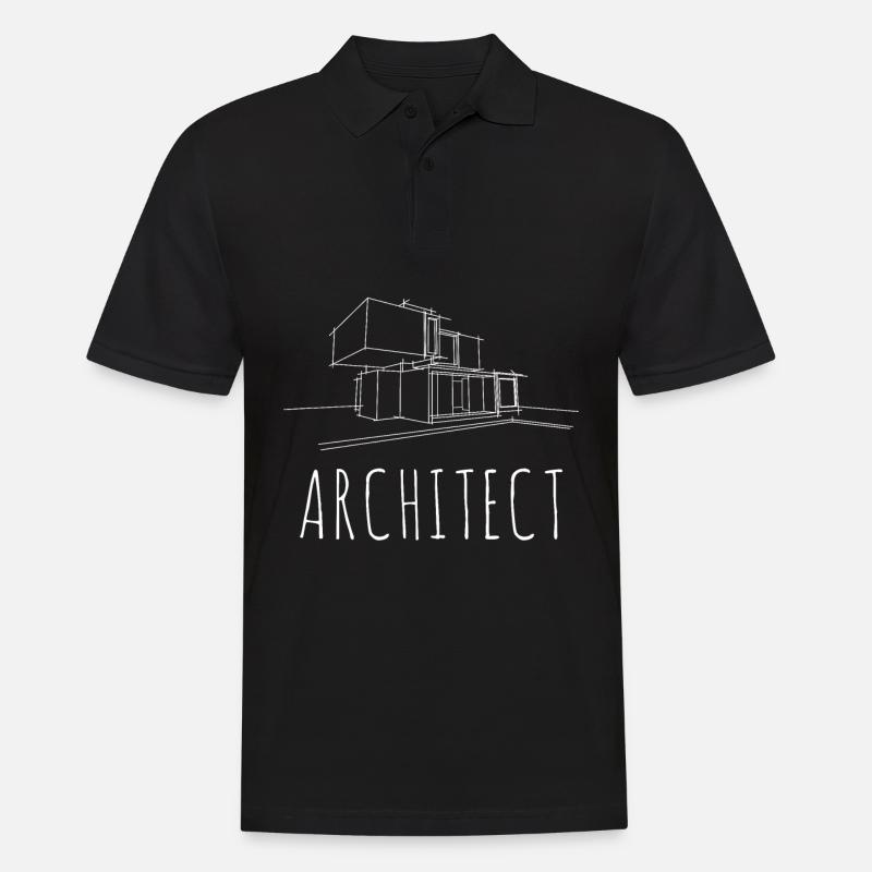 Architecte - esquisse moderne d'architecture - Polo Homme - noir