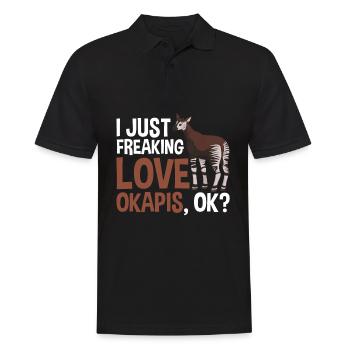 Okapi Liebhaber Kinde Zoo Wald Giraffen Fan - Männer Poloshirt - Schwarz - Vorne - Kai (181cm)