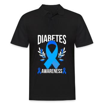 Diabète Famille T1D Diabetic Support - Polo Homme - noir - Devant - Kai (181cm)
