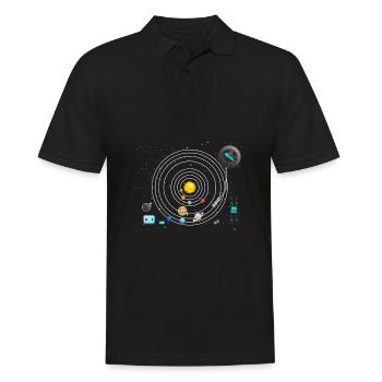 Astronomy Planets Vinyl Record Player DJ - Polo Homme - noir - Devant - Kai (181cm)
