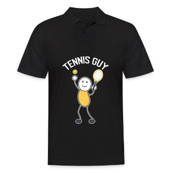 Balle de tennis drôle de joueur de tennis garçon - Polo Homme - noir - Devant - Kai (181cm)