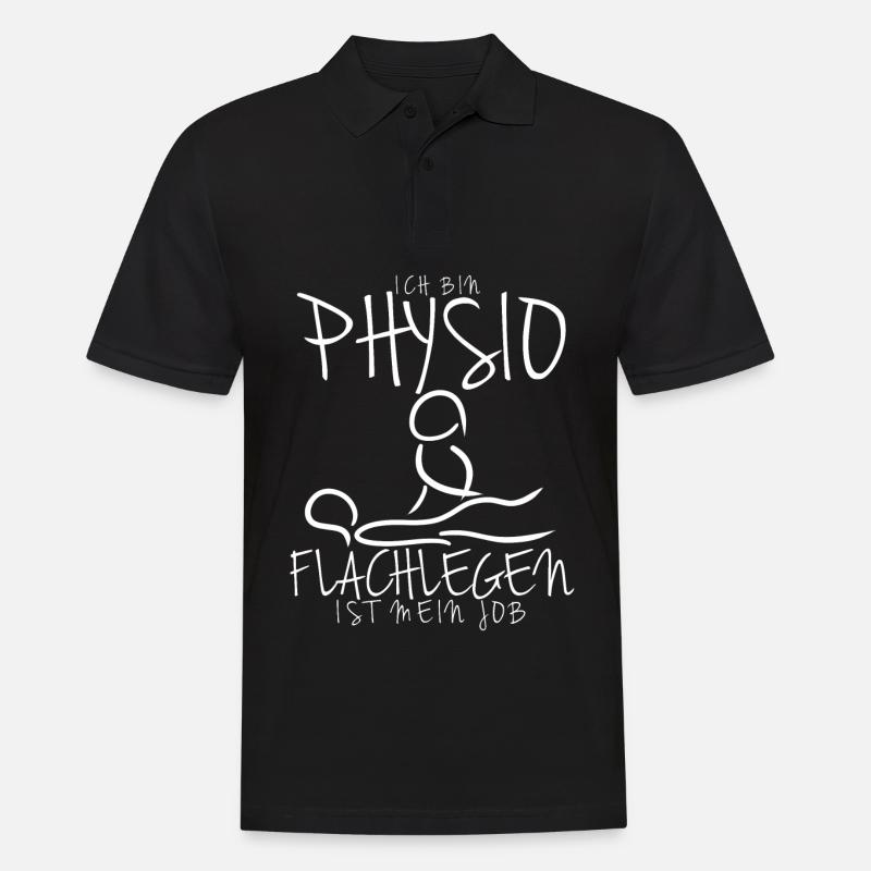 Physio lustiger Flachlegen Spruch - Männer Poloshirt - Schwarz