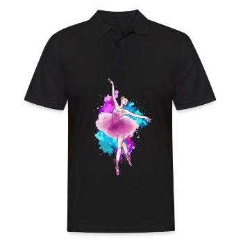Danseuse de ballet Danse de ballerine colorée - Polo Homme - noir - Devant - Kai (181cm)
