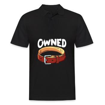 Halsband bdsm Sadomaso Sklave Unterwürfig - Männer Poloshirt - Schwarz - Vorne - Kai (181cm)