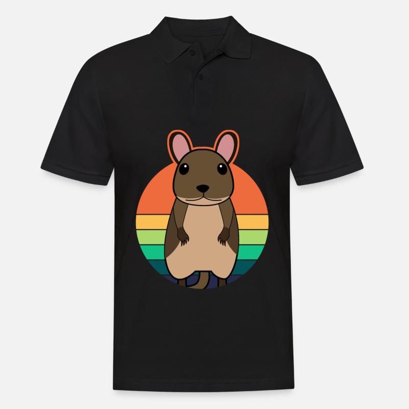 Degu mignon graphique rétro degus - Polo Homme - noir