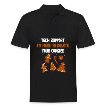 Technical Support Christmas Cookies IT - Men's Polo Shirt - black - Front - Kai (181cm)