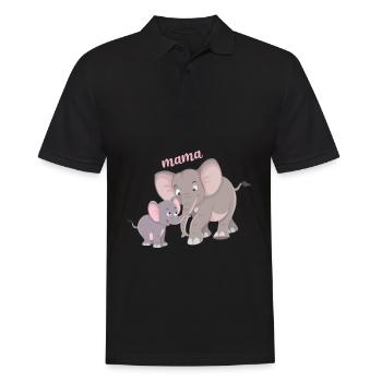 Cute elephant mom child bond - Men's Polo Shirt - black - Front - Kai (181cm)
