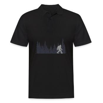 Bigfoot hiking forest Sasquatch humor - Men's Polo Shirt - black - Front - Kai (181cm)