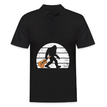 Bigfoot Musiker Sasquatch Akustik Gitarre - Männer Poloshirt - Schwarz - Vorne - Kai (181cm)