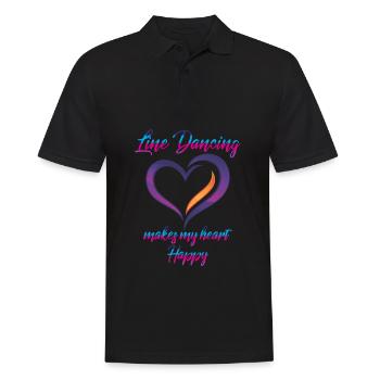 Happy Line Dancing Love danseur de ligne terrestre - Polo Homme - noir - Devant - Kai (181cm)