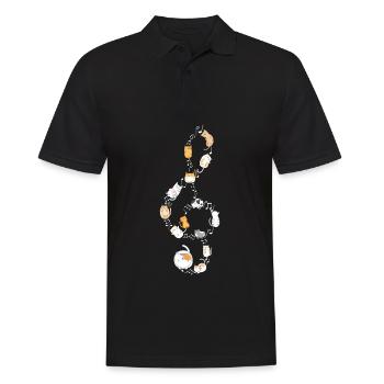 Treble clef cat music notes musician kitten - Men's Polo Shirt - black - Front - Kai (181cm)