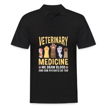 Médecine vétérinaire animal chat pattes vétérinaire - Polo Homme - noir - Devant - Kai (181cm)