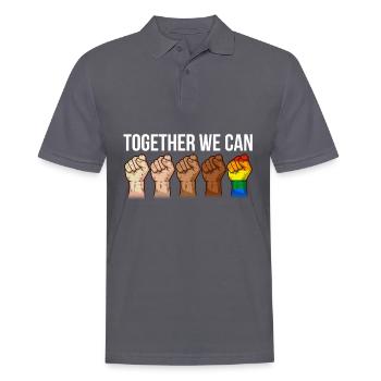 Anti racisme noir lgbtq droits de l'homme - Polo Homme - charbon - Devant - Nico (186cm)