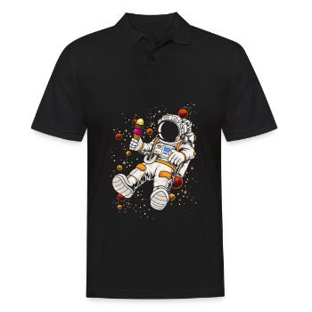 Espace de dessert de glace cool astronaute galaxie - Polo Homme - noir - Devant - Kai (181cm)