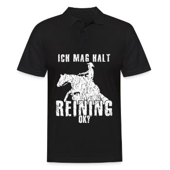 Reining - Westernreiten Spruch lustig - Männer Poloshirt - Schwarz - Vorne - Kai (181cm)