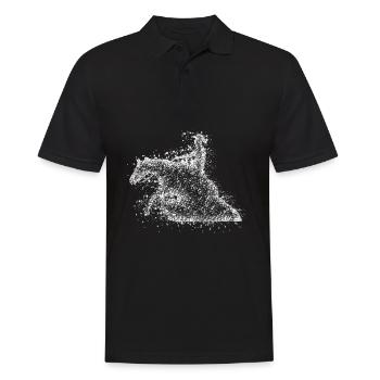 Reining - Sliding Horse - Men's Polo Shirt - black - Front - Kai (181cm)