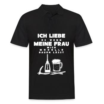 Modellbau & Modellbauer lustiger Spruch - Männer Poloshirt - Schwarz - Vorne - Kai (181cm)