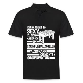 Tischkicker - Spruch Witz lustig - Männer Poloshirt - Schwarz - Vorne - Kai (181cm)