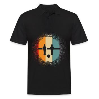 Tischkicker - Retro Table Soccer - Männer Poloshirt - Schwarz - Vorne - Kai (181cm)