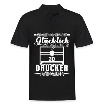 3D-Drucker - lustiger Prototyping Spruch - Männer Poloshirt - Schwarz - Vorne - Kai (181cm)