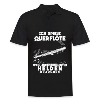Querflöte lustiger Dirigenten Spruch - Männer Poloshirt - Schwarz - Vorne - Kai (181cm)