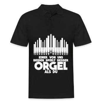 Organist & Orgel - lustiger Spruch - Männer Poloshirt - Schwarz - Vorne - Kai (181cm)
