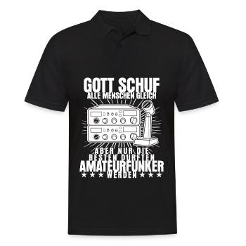 Amateurfunk lustig Spruch Amateurfunker - Männer Poloshirt - Schwarz - Vorne - Kai (181cm)
