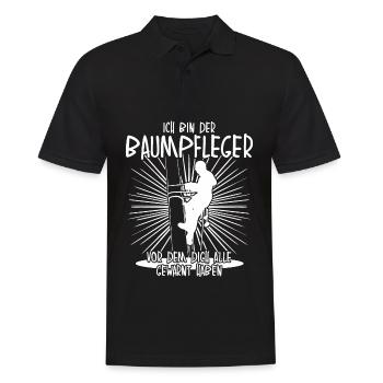 Baumpfleger Baumkletterer Spruch lustig - Männer Poloshirt - Schwarz - Vorne - Kai (181cm)