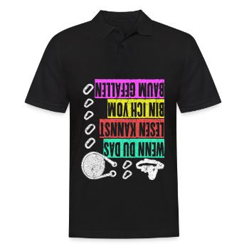 Baumpfleger - Vom Baum gefallen lustig - Männer Poloshirt - Schwarz - Vorne - Kai (181cm)