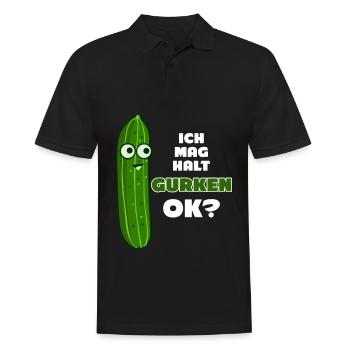 Gurke - lustiger Spruch mit Gurken - Männer Poloshirt - Schwarz - Vorne - Kai (181cm)