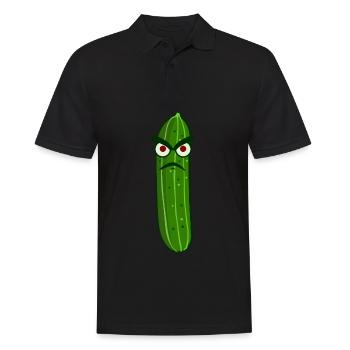 Saure Gurke - lustig - Männer Poloshirt - Schwarz - Vorne - Kai (181cm)