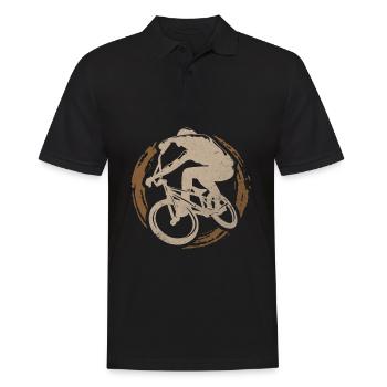 BMX Biking Rennrad Jungen Freestyle Fahrrad - Männer Poloshirt - Schwarz - Vorne - Kai (181cm)