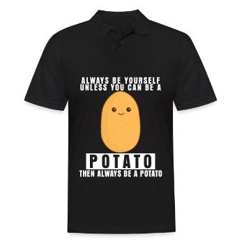 Potato - Be yourself saying funny - Men's Polo Shirt - black - Front - Kai (181cm)