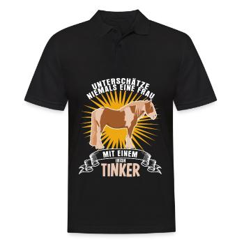 Irish Tinker lustiger Pferde Spruch - Männer Poloshirt - Schwarz - Vorne - Kai (181cm)