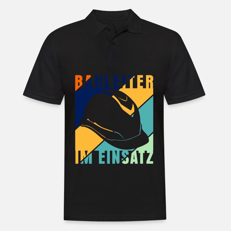 Bauleiter im Einsatz Baustelle Retro - Männer Poloshirt - Schwarz