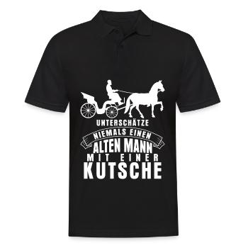 Kutscher Spruch lustige Kutsche - Männer Poloshirt - Schwarz - Vorne - Kai (181cm)