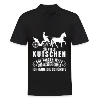 Kutscher Spruch & Fuhrmann Kutsche - Männer Poloshirt - Schwarz - Vorne - Kai (181cm)