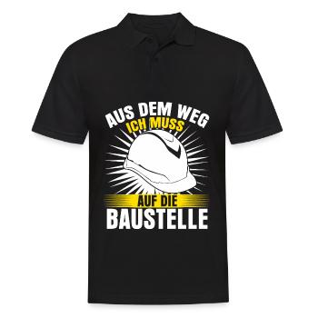 Bauleiter & Baustelle Spruch lustig - Männer Poloshirt - Schwarz - Vorne - Kai (181cm)
