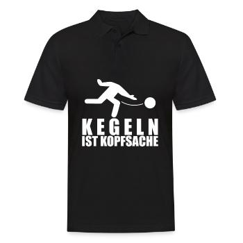 Kegeln - lustiger Kegler Spruch - Männer Poloshirt - Schwarz - Vorne - Kai (181cm)