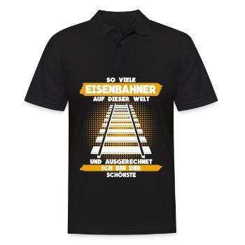Eisenbahner - Eisenbahn Spruch lustig - Männer Poloshirt - Schwarz - Vorne - Kai (181cm)
