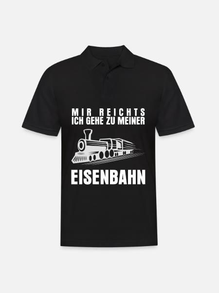 Eisenbahner Eisenbahn Dampflok Spruch - Männer Poloshirt - Schwarz