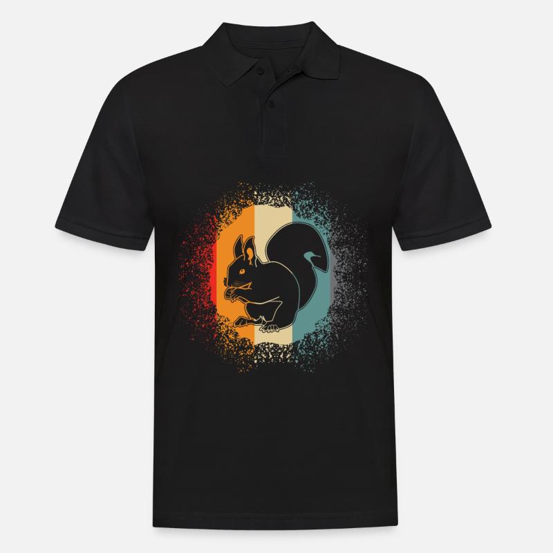 Squirrel Squirrel - Retro squirrel - Men's Polo Shirt - black