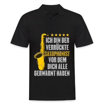 Saxophon Spruch lustig Saxophonist Witz - Männer Poloshirt - Schwarz - Vorne - Kai (181cm)
